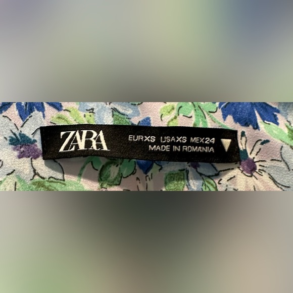 Zara Spring Bouquet Sleeveless Maxi Dress Plunging V-Neck Front Button Loops - Picture 10 of 11